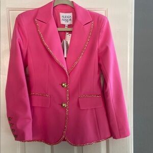 Alexia Admor Fuchsia Blazer with Gold Accents
